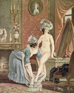 La Toilette, gravure door Louis Marin Bonnet